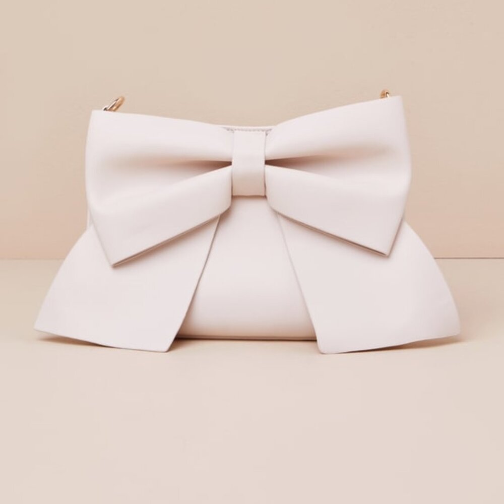 Lulus Compellingly Chic Ivory Bow Crossbody Bag White - Size One Size